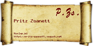Pritz Zsanett névjegykártya